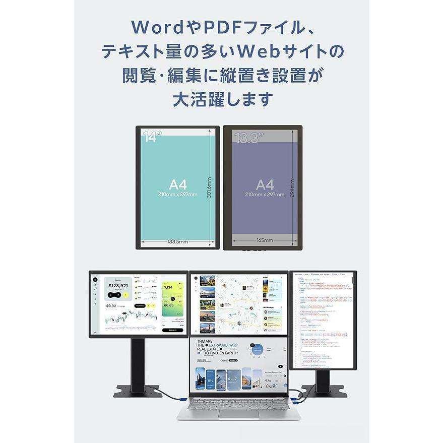 モバイルモニター 14インチ On-Lap M141E オンラップ FHD 1920×1200 縦