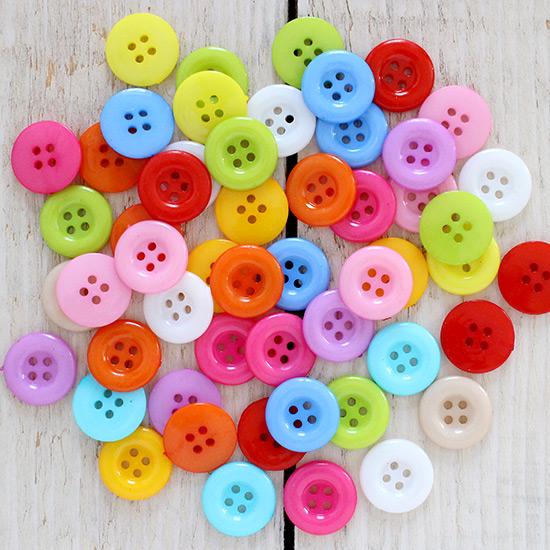 ★じゃる★ボタンまとめ売り　150個×3セット プラスチックボタン カラフル 15mm ミックス50個 ab-213 : ルルル