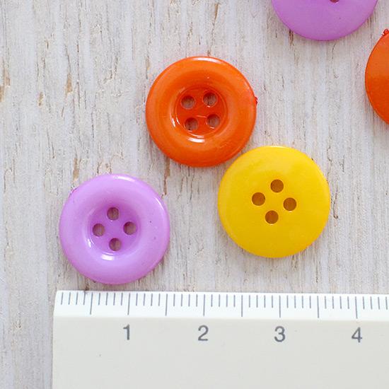 プラスチックボタン カラフル 15mm ミックス50個 ab-213 : ルルル