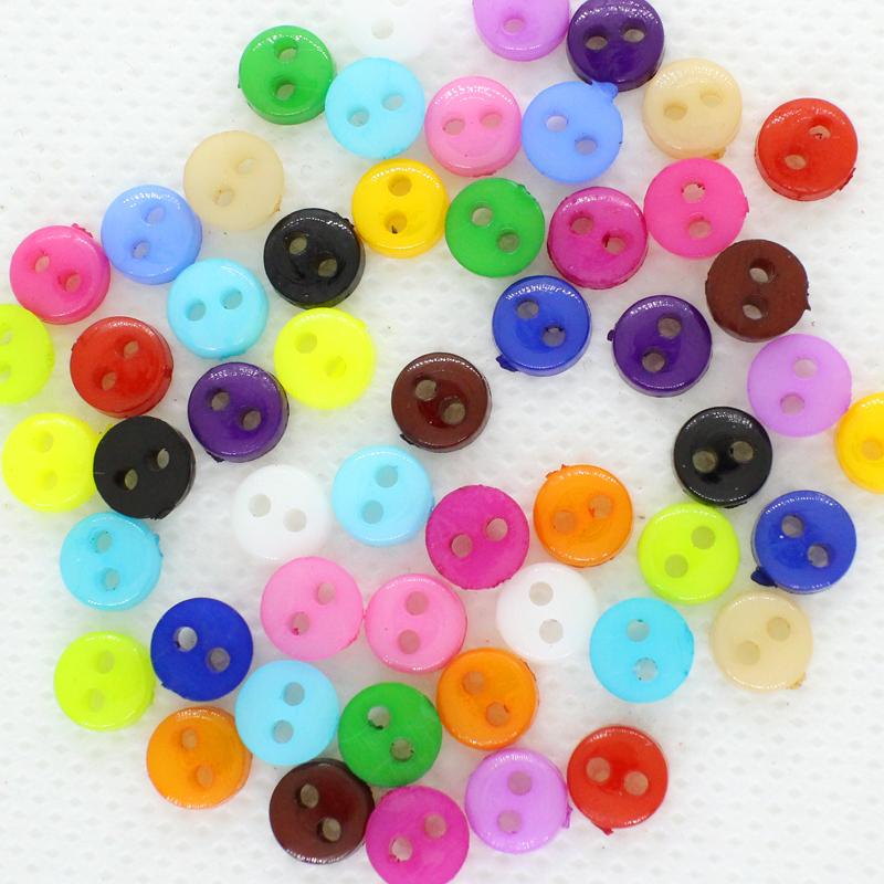 プラスチックボタン カラフル 6mm ミックス50個 ab-256b : ルルル