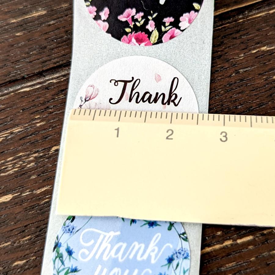サンキューシール ラッピング Thankyou 100枚 （モノトーンミックス