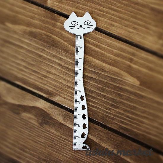 猫の定規 ものさし 目盛り10cm（アンティークゴールド）ad-069 まごつき
