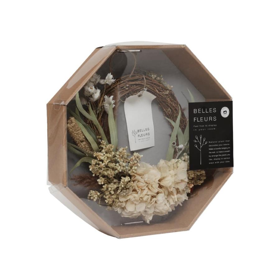 そのまま飾れる ドライフラワー リース BELLES FLEURS PORTE カフェ