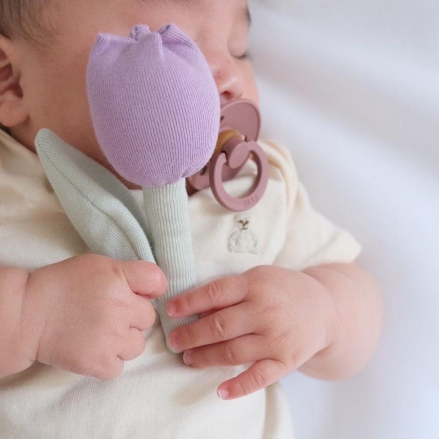 Lien de famille おはなのラトル 赤ちゃんのガラガラ 布製 日本製 リヤンドファミーユ フラワー チューリップ ガーベラ｜lulumina｜14