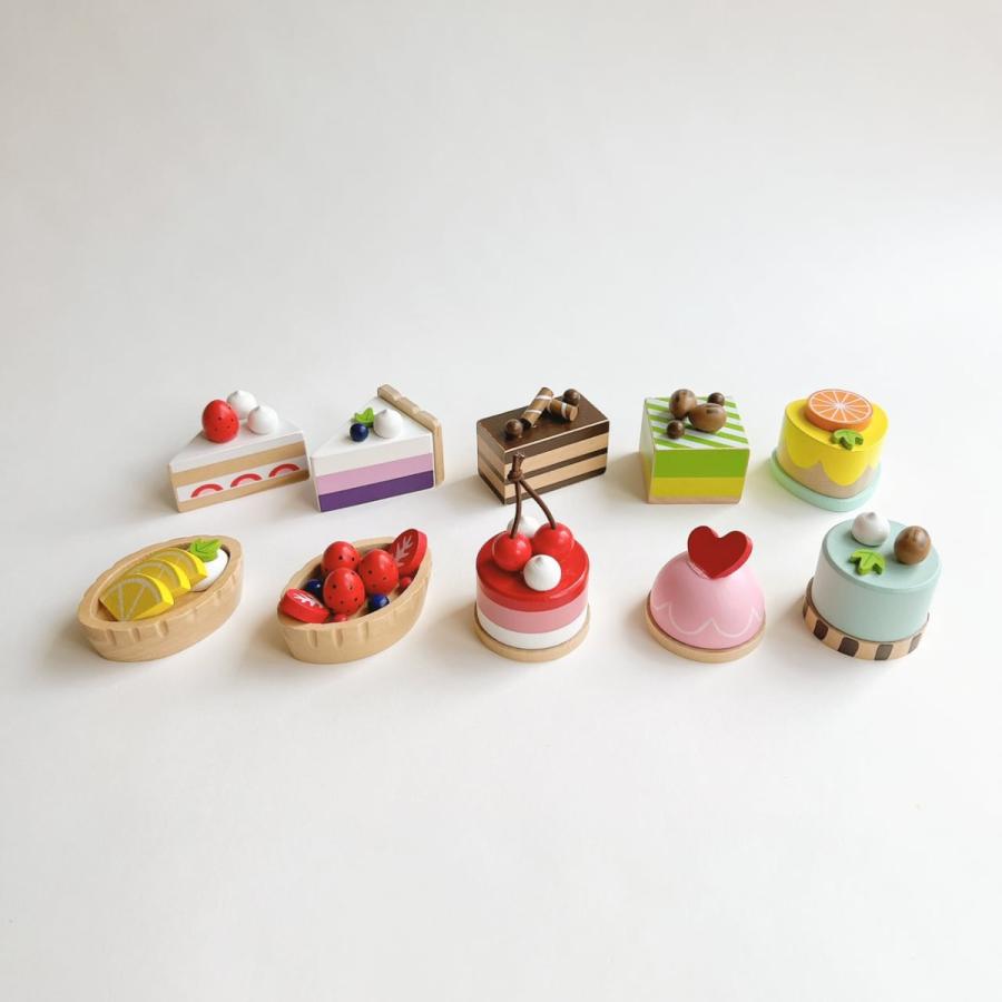 木製 おままごと プチケーキ セット スイーツ 10種 木のおもちゃ 木製 おままごと プチケーキ セット スイーツ 10種 木のおもちゃ