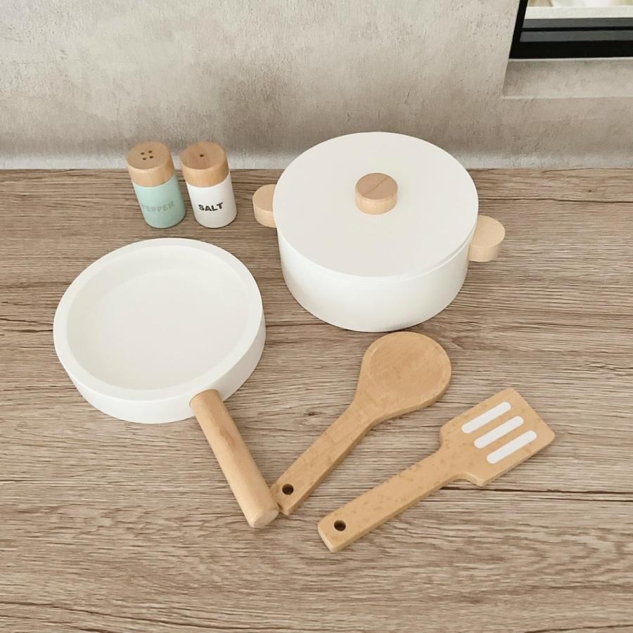 Sweet Little Chef 木製 おままごと 鍋＆フライパン キッチン コンロ 
