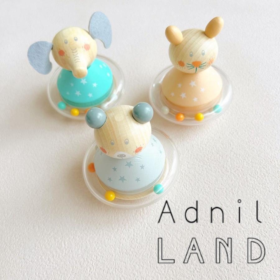 木製 おもちゃ 赤ちゃん くるくる回る アニマル ROLY POLY ロリー