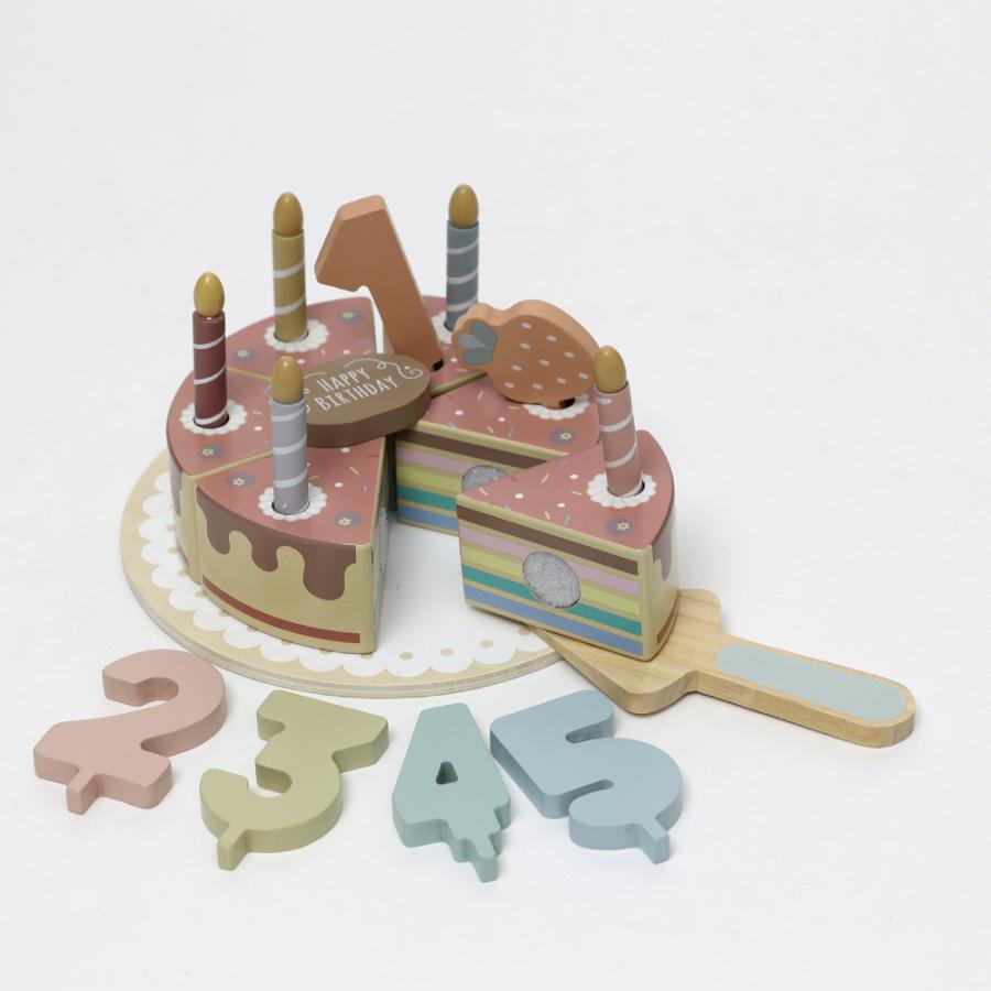 Adnil LAND 木製おままごと バースデーケーキ くすみカラー 女の子