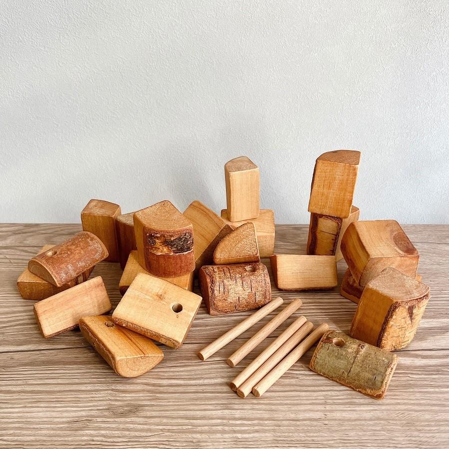 木製 自然なお山のつみ木 天然木 つみき ドライブラッター 切り株 枝 無垢材 木のおもちゃ Drei Blatter ドライブラッター DB2030 | ブランド登録なし | 05