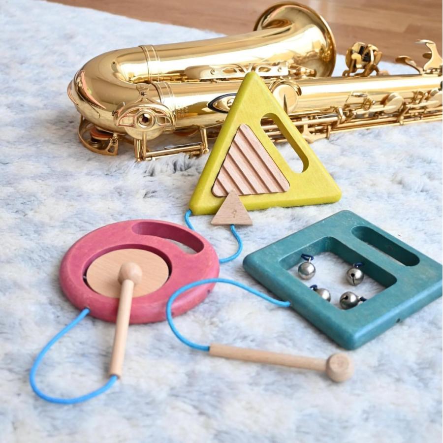 gg* まる・さんかく・しかく ◯△□ gakki ガッキ 楽器 木製おもちゃ
