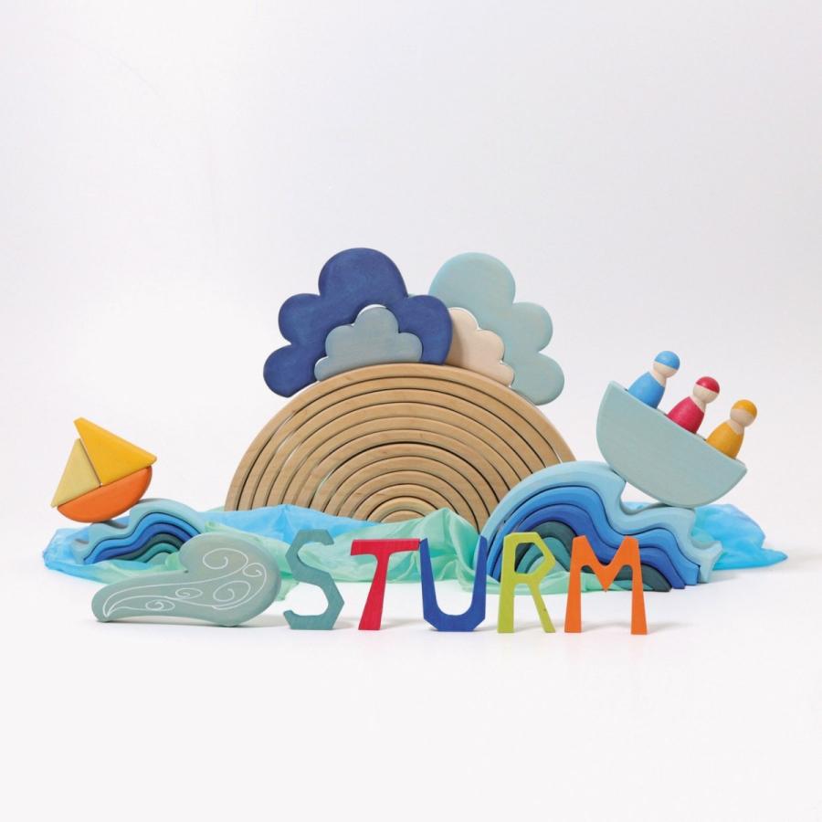 木製お天気のつみき Building Set Weather 木のおもちゃ