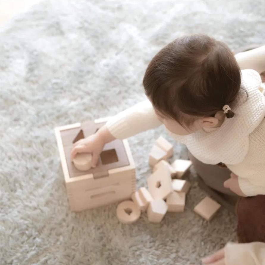 国産ひのき ドロップボックス 木のおもちゃ 型はめパズル 知育玩具 無