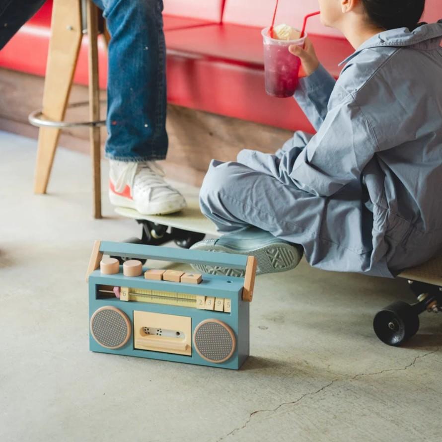 kiko 木製おもちゃ テープレコーダー ラジカセ型のおもちゃ 録音