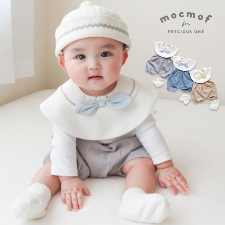 男の子 おめかしギフトセット mocmof フォーマル 箱入り ベビー服 蝶ネクタイ スタイ  ソックス 3点セット 622-660079 モクモフ（Yahoo!・ベビー&雑貨 Lulumina）