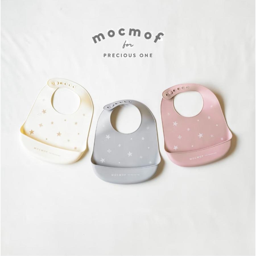 mocmof（モクモフ） お食事エプロン スタイ 星柄 ピンク グレー