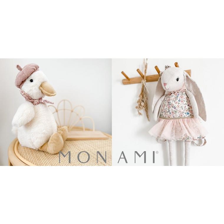  バニー ぬいぐるみ 花柄耳 3色 【正規品／防塵袋付き】 バニー ぬいぐるみ 花柄耳 3色 【正規品／防塵袋付き】 モナミ MON AMI