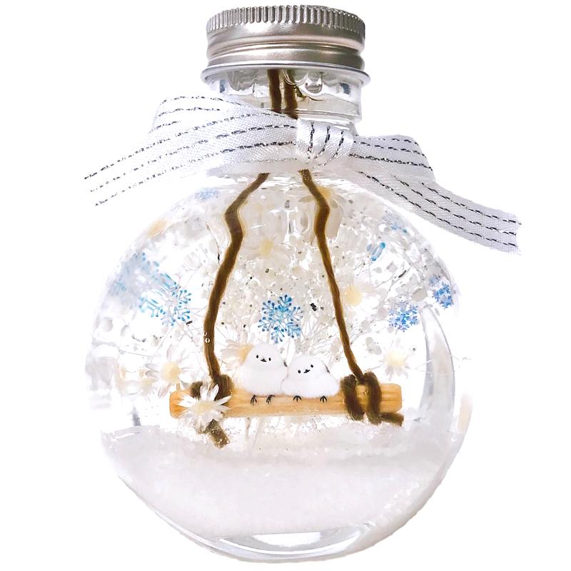 雪のシマエナガハーバリウム Lulu's-0577 : Lulu's ルルズ フラワーと