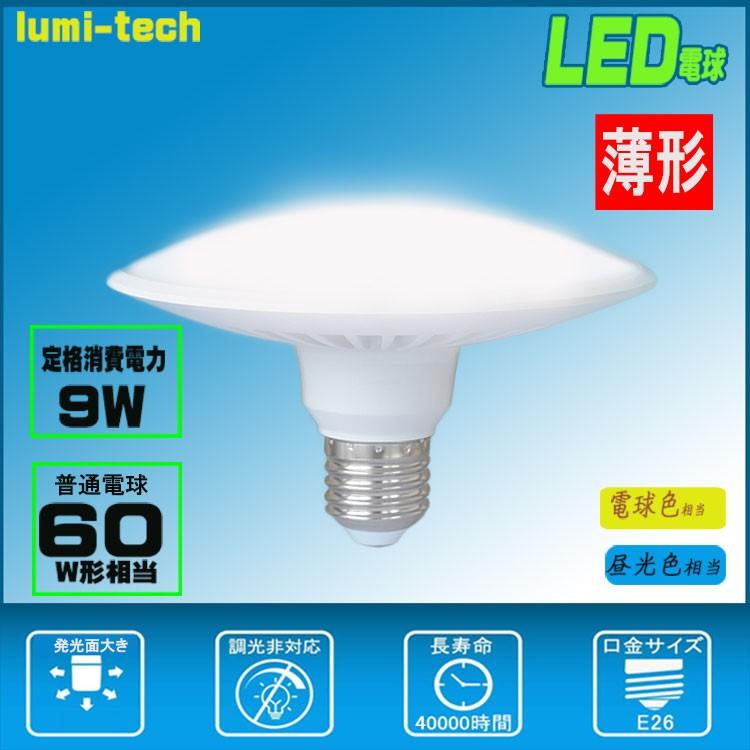 ダウンライト用 LEDフラット電球 LED小型 シーリングライト LED電球薄形 天井照明 天井ライト 電球色 昼光色 9W 60W相当 E26口金  簡単取付 : lumi-lx7-q : ルミーテック - 通販 - Yahoo!ショッピング