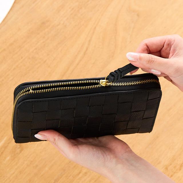 ズッケロ　フィラート　zucchero filato ステッチ　長財布　ブラック zucchero filato（ズッケロ フィラート） 長財布 レディース ズッケロ