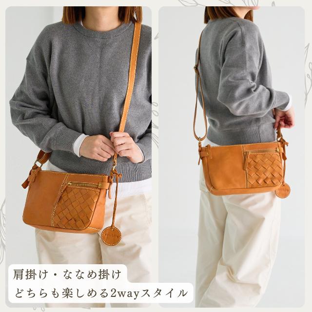 最終値下げ　Zucchero　ショルダーバッグ　コンパクト　レディース　革 zucchero filato（ズッケロ フィラート） 本革 ショルダーバッグ