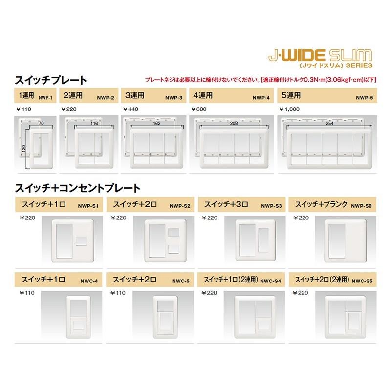 JIMBO】 神保電器 J-WIDE SLIMシリーズ スイッチプレート 1連用