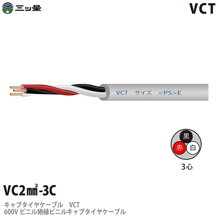 富士電線ラバロンプラスVCT2SQ×4C 600V耐熱ソフトビニルキャプタイヤ丸形ケーブル 100m巻