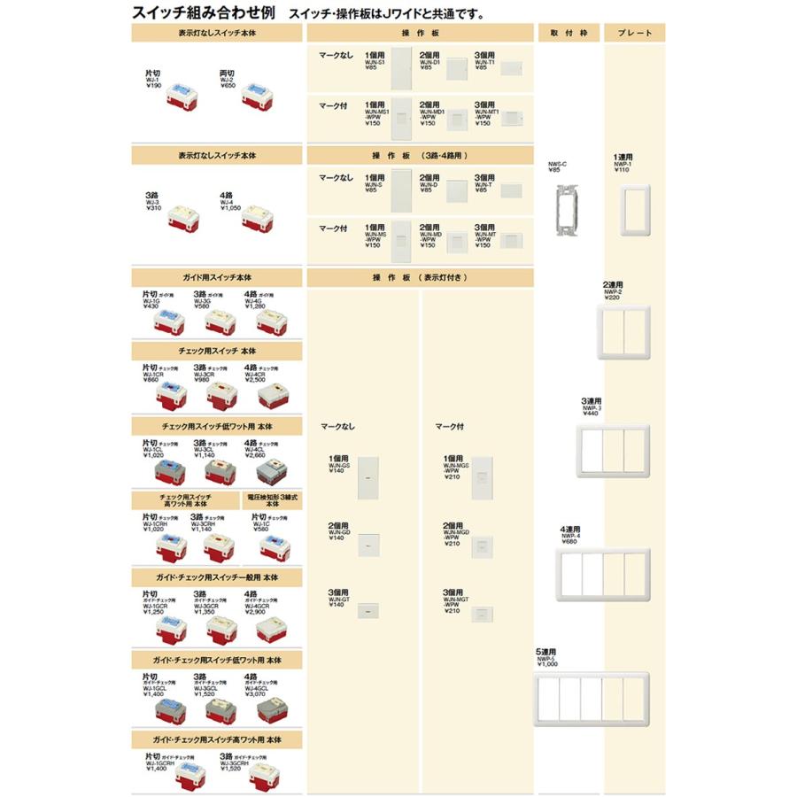 JIMBO】 神保電器 J-WIDE SLIMシリーズ スイッチ本体 ガイド用スイッチ