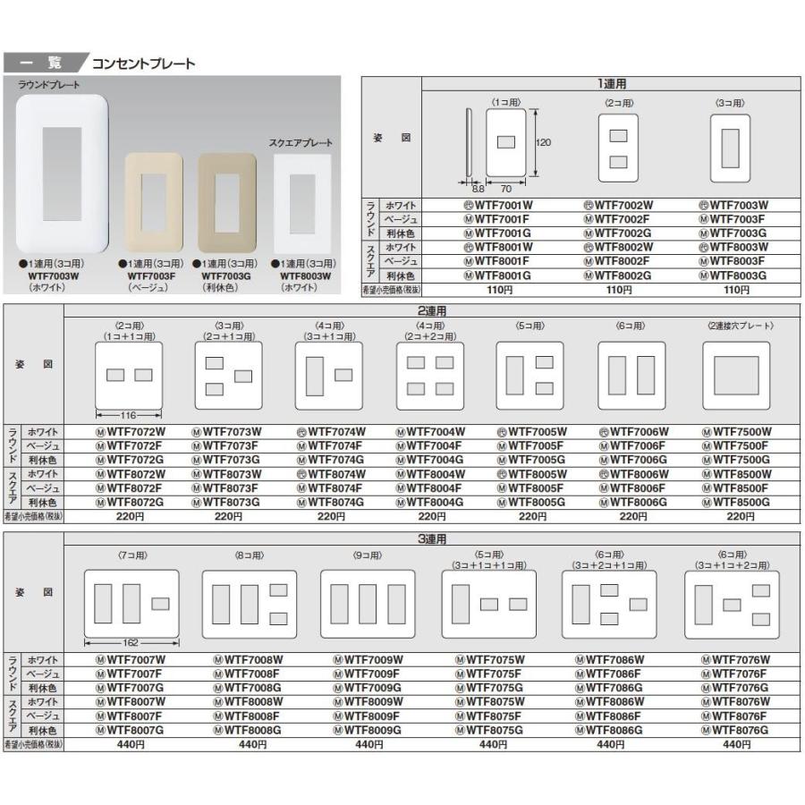 Panasonic】 コスモシリーズワイド21 15A・20A兼用埋込アース