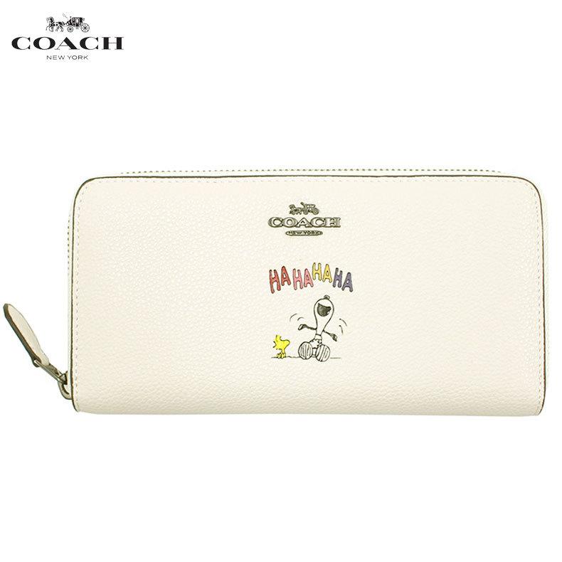 純正正規 コーチ Coach 長財布 財布 スヌーピー ピーナツ コラボ ラウンドファスナー bch レディース チョーク ホワイト 白色 ぺプルドレザー 革 本革 ブランド 安い特注品 Ssl Daikyogo Or Jp