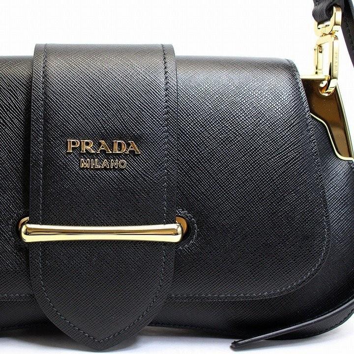 プラダ バッグ ショルダーバッグ レディース ブランド 30代 40代 50代 60代 革 PRADA パッティーナ サフィアーノ 2way レザー ブラック 1bd168｜luminio｜05