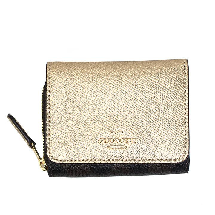 コーチ Coach 財布 三つ折り財布 レディース レザー 本革 折財布 ミニ財布 メタリックゴールド ブラウン バイカラー アウトレット ロゴ ブランド C15 C15ims5v ルミニーオジャパン 通販 Yahoo ショッピング