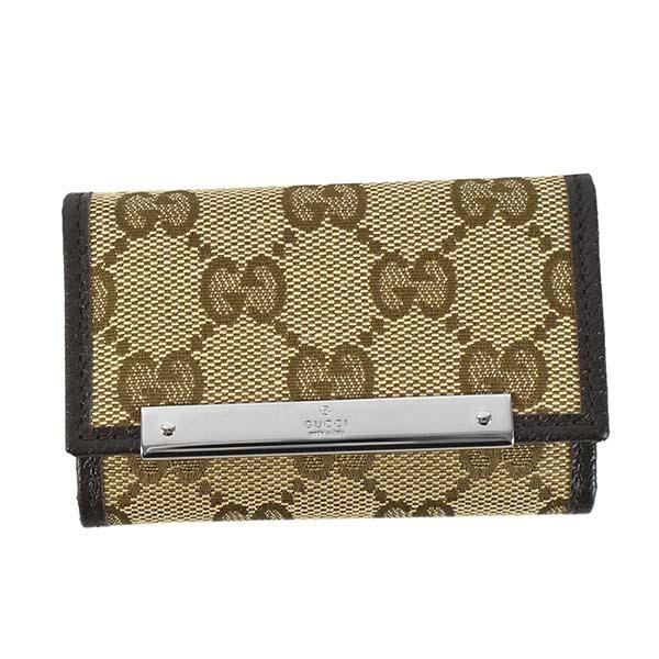 円高還元 かっこいい おしゃれ 男性 ブランド レザー キャンバス ベージュ メンズ キーホルダー 6連 キーケース Gucci グッチ ギフト プレゼント 人気 財布 帽子 ファッション小物