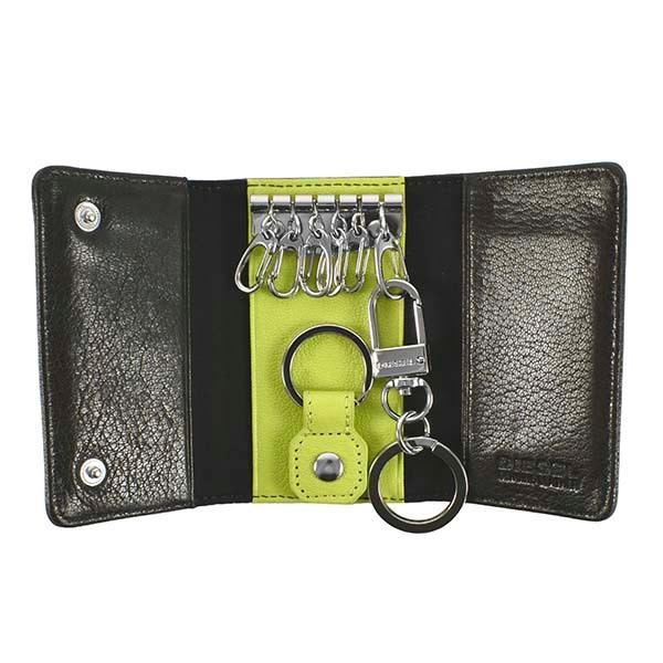 カタログギフトも かっこいい おしゃれ 男性 ブランド ロゴ 本革 シープスキン 羊革 シルバー グリーン ブラウン メンズ X キーホルダー キーケース 6連 Diesel ディーゼル ギフト プレゼント 男性向け 財布 帽子 ファッション小物