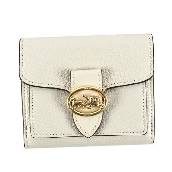 大特価放出 6654 折りたたみ財布 二つ折り財布 財布 Coach コーチ ギフト プレゼント 女性向け 女性 かわいい おしゃれ レディース ブランド ミニ財布 ロゴ 牛革 本革 レザー ゴールド 白色 ホワイト 財布 Dagl Tg