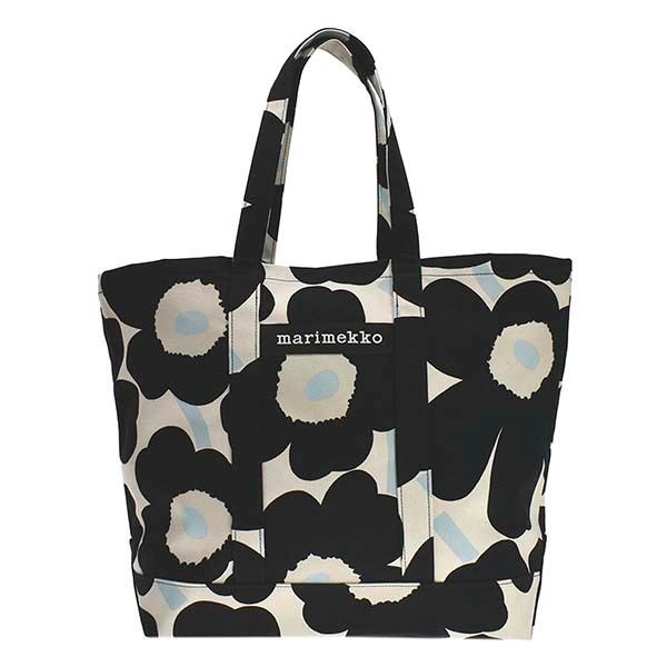 マリメッコ Marimekko バッグ 黒 トートバッグ ショルダーバッグ ウニッコ レディースファッション 901 レディース ウニッコ 黒 花柄 ブラック 白 Ch1 387 01 9012 0 11 ホワイト ルミニーオジャパン ブランド 正規取扱い店