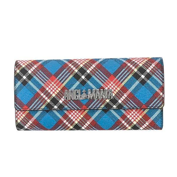最新発見 フラップ長財布 長財布 財布 Westwood Vivienne ヴィヴィアンウエストウッド ギフト プレゼント 女性向け 女性 かわいい おしゃれ ブランド ロゴ チェック マルチカラー 青 ブルー レディース 財布