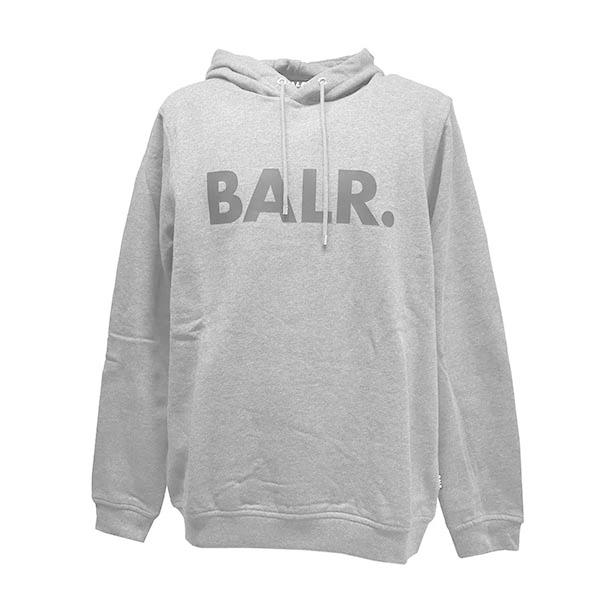 アウトレット 送料無料 フーディー パーカー Balr ボーラー ギフト プレゼント 男性向け 男性 かっこいい おしゃれ プルオーバー ブランド ブラックロゴ グレー メンズ B Mサイズ 長袖 トップス スウェット トップス