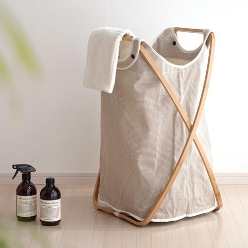 グディ GUDEE ランドリーバスケット ランドリーハンパー 折りたたみ 洗濯かご 大容量 100L ブラウン 竹 バンブー 収納 小物入れ fha50c888010