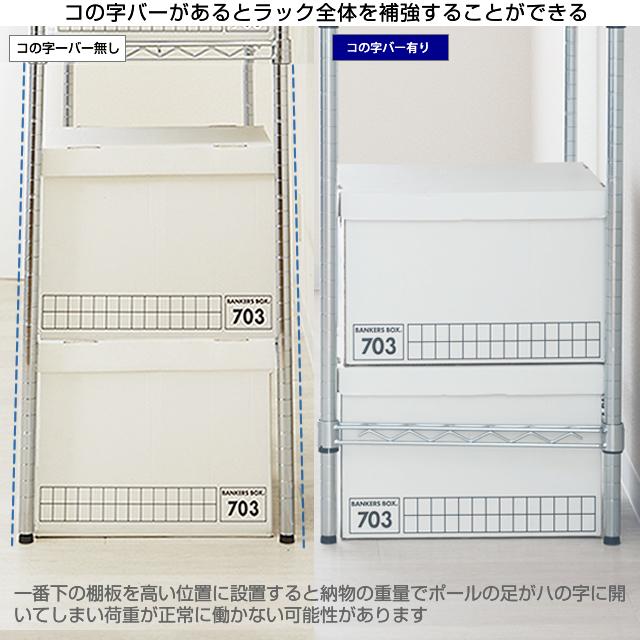 Luminous ルミナス ラック パーツ コの字バー 幅120 補強 ポール径25mm