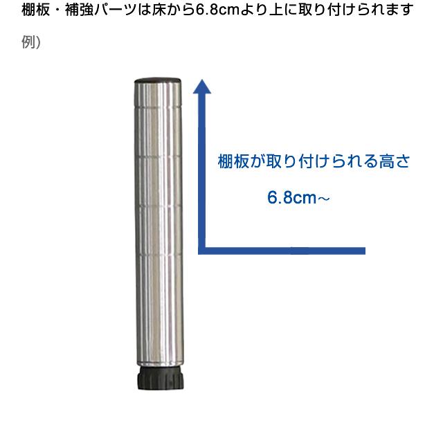 ルミナス ラック パーツ ポール 長さ65 基本ポール 4本 業務用 スチールラック ポール径25mm 収納 棚 メタル 部品 アジャスター付 レギュラー 高さ67.5cm 25P070｜luminous-club｜13