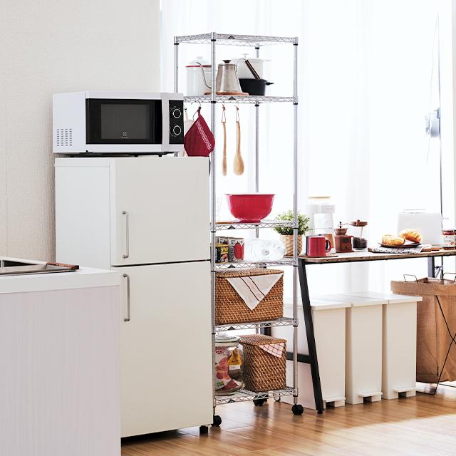 Luminous キッチンラック 幅50cm 6段 ルミナスライト スチールシェルフ