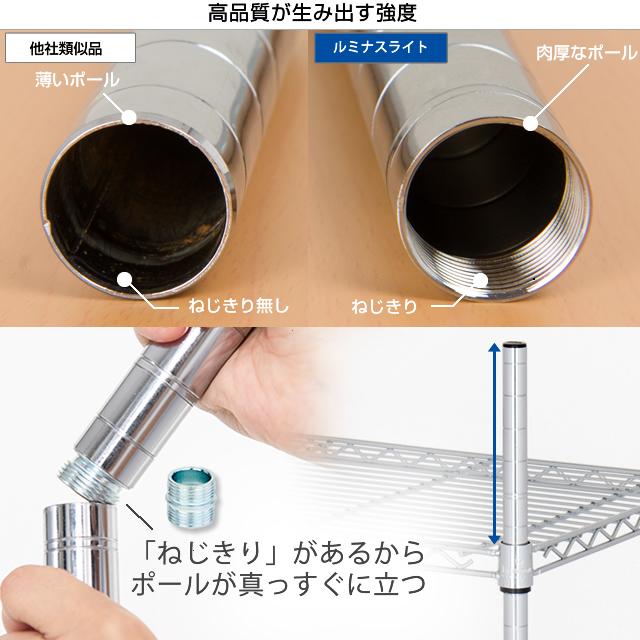 Luminous ルミナス ラック パーツ 延長 ポール 突っ張り つっぱり 4本