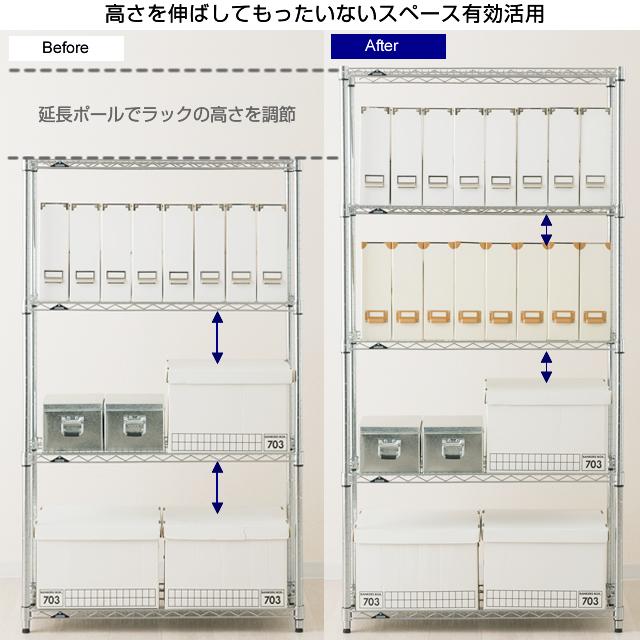 ルミナス スチールラック 延長ポール 直径25mm 46cm 4本セット others_nejikiri.jpg