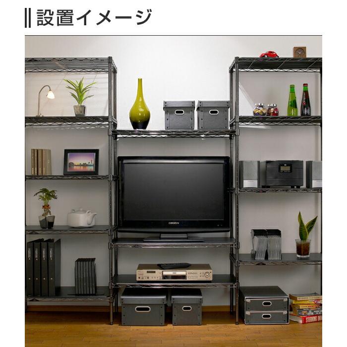 Luminous ルミナス ブラック スチールラック テレビ台 幅60 3段