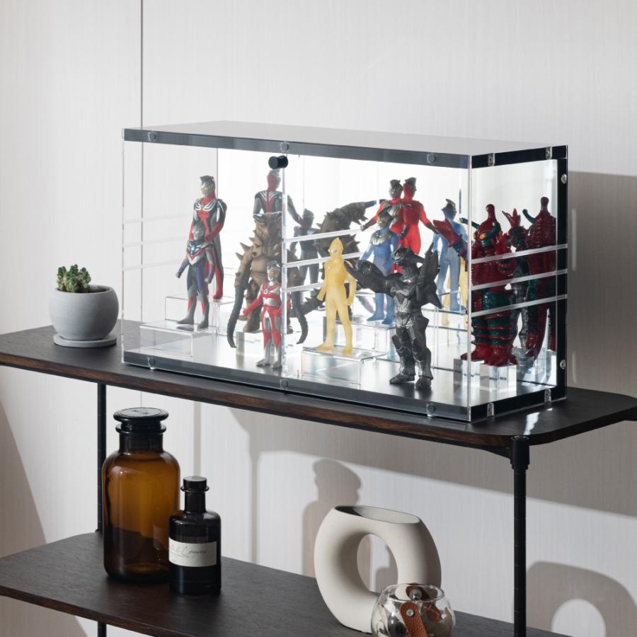 コレクションケース 鏡 鏡面 アクリル フィギュア コレクションボックス uvカット おしゃれ 収納 スリム 棚 53cm かわいい ショーケース 推し活グッズ ccs53 | Luminous | 01