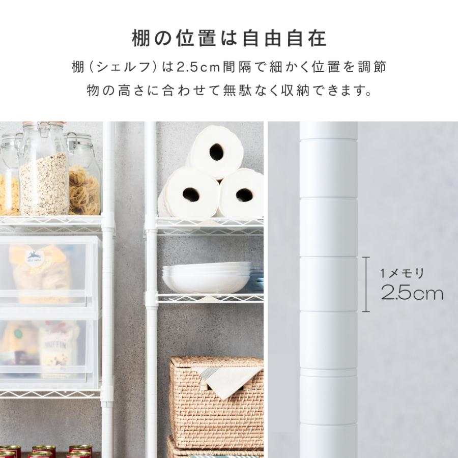 DOSHISHA 幅111cm 5段 スチールラック 収納 ルミナス ラテ