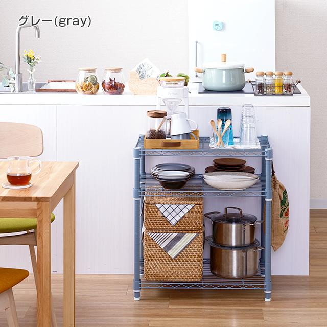 キッチン収納・ラック Okura ゴミ箱上ラック 幅80cm 2段 ルミナスノワール キッチンラック 幅81