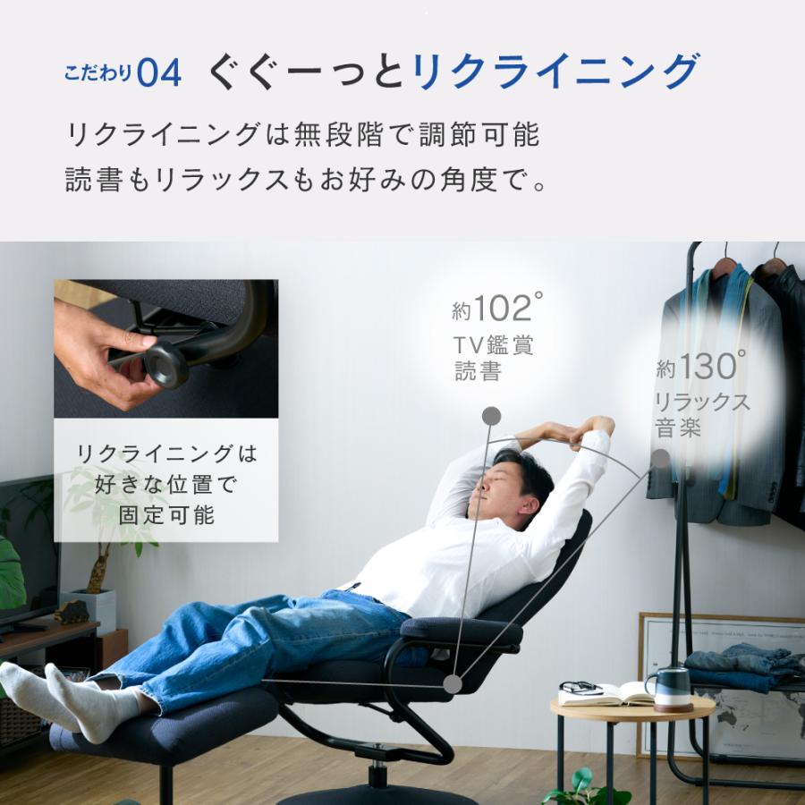 Luminous リクライニングチェア 回転 オットマン 1人用 スリム 撥水