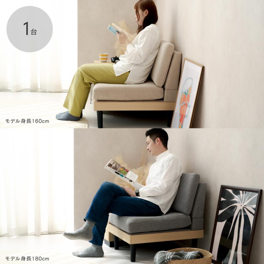 Luminous ソファ 2人掛け ひじ置き付き カウチソファ ローソファ