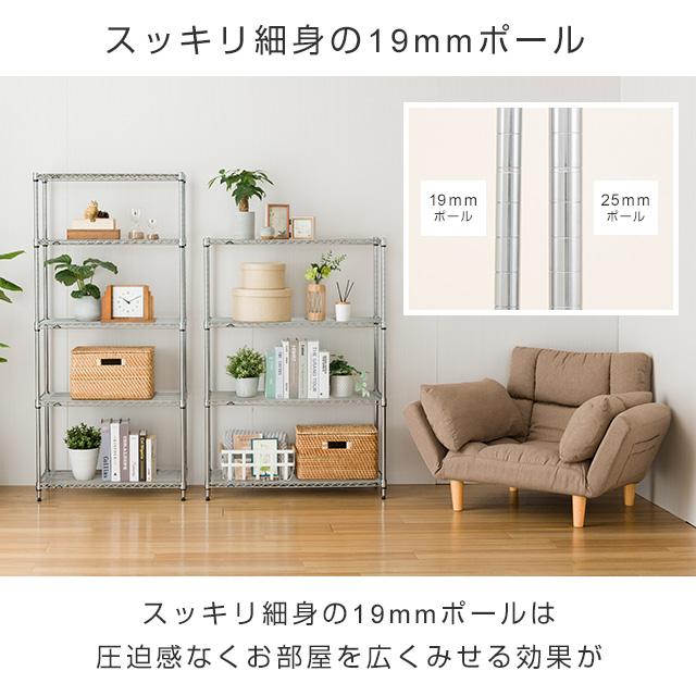 Luminous スチールラック 幅75cm 5段 ルミナスライト スチールシェルフ